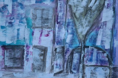 Impression Greek yard and house, Skyros by Cosima Duggal